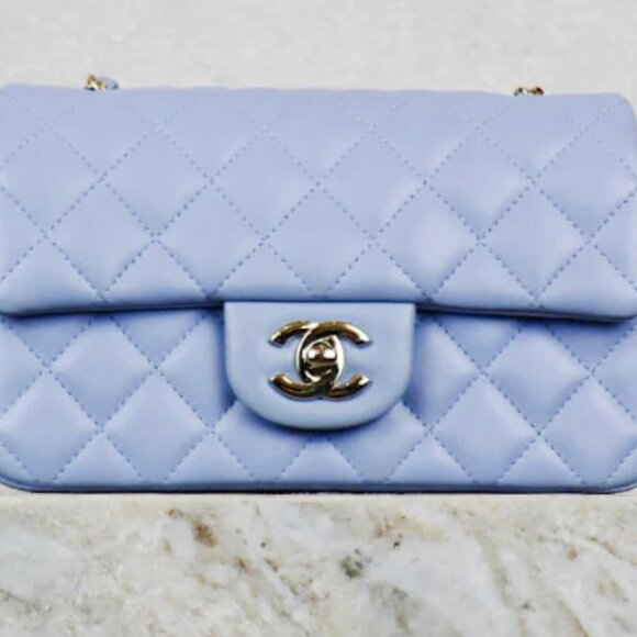 Chanel Blue Mini Flap Lambskin - Picture 1 of 13
